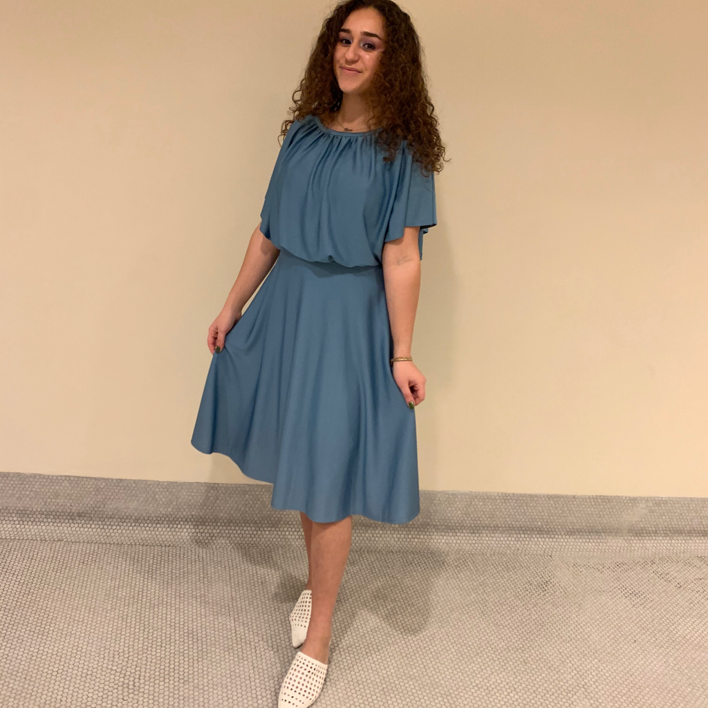 Steel blue dress